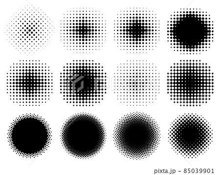 色々な円形のドットグラデーションのセット 色々な円形のドットグラデーションのセット 85039901
