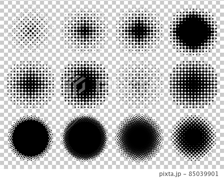 色々な円形のドットグラデーションのセット 色々な円形のドットグラデーションのセット 85039901