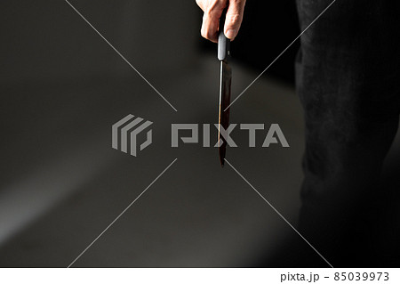 殺人　女性　ナイフ　血 85039973