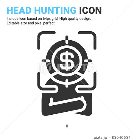 Head hunting icon vector with glyph style isolated on white background. Vector illustration recruitment sign symbol icon concept for business, finance, industry, company, web, apps and project 85040654