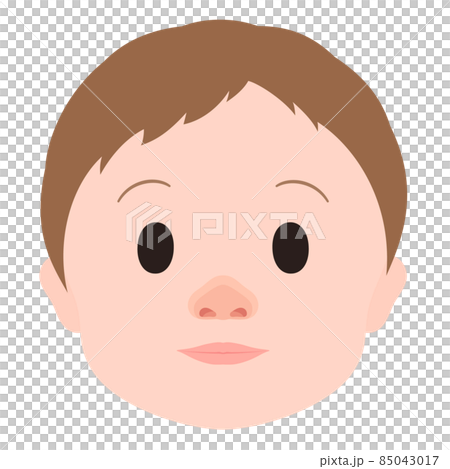 口唇口蓋裂_健常_術後のイラスト_顔 口唇口蓋裂_健常_術後のイラスト_顔 85043017