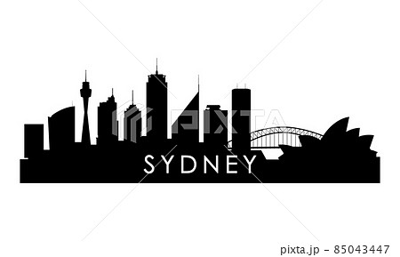 Sydney skyline silhouette. Sydney skyline silhouette. 85043447