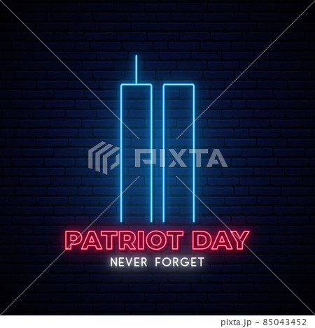 Twin Towers neon sign. Twin Towers neon sign. 85043452