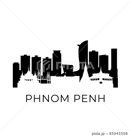 Phnom penh, Cambodia city skyline.  85043508