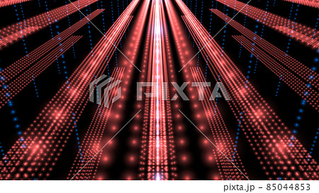 消失点に向かって進む沢山の光の航跡。進化のその先のアセンションを表すコンセプト。サイバースペース 消失点に向かって進む沢山の光の航跡。進化のその先のアセンションを表すコンセプト。サイバースペース 85044853