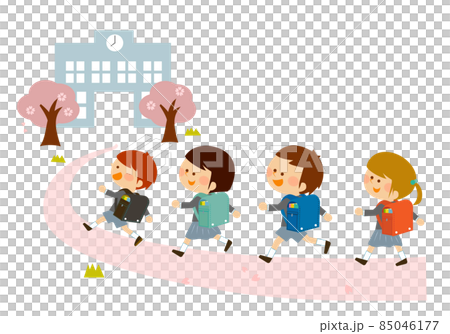 小学校に行く子供たち 85046177