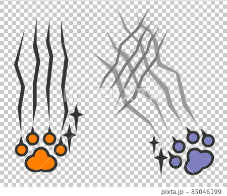 動物が爪を立てて傷を付けた傷跡のイラストのイラスト素材