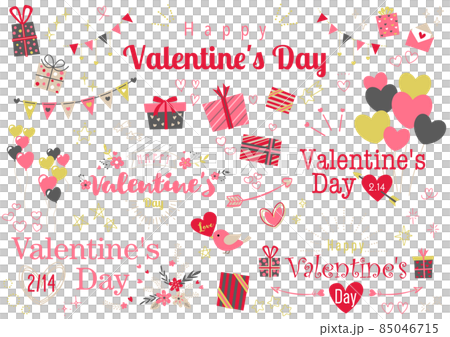手書き、手描き バレンタイン 文字デザイン、アイコン、イラスト 85046715
