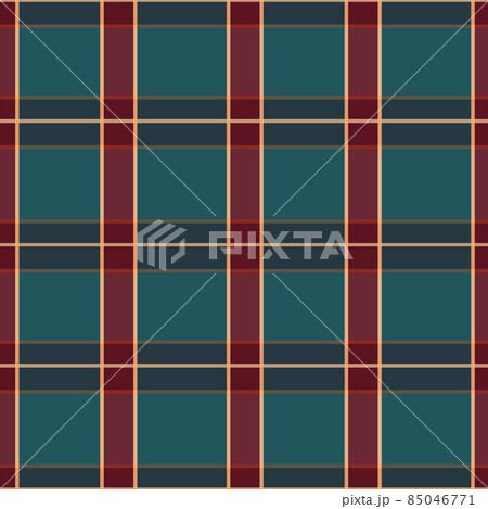 Cozy dark green and vinous Christmas colors plaid check seamless pattern 85046771