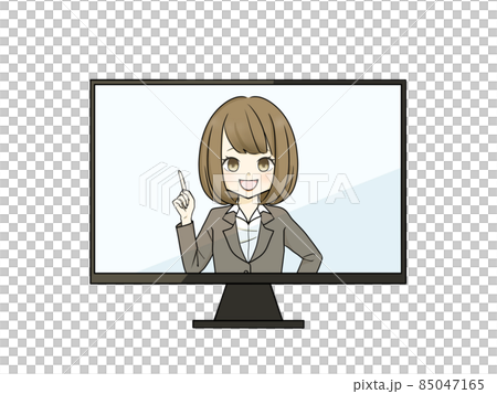 A woman in a suit on the monitor A woman in a suit on the monitor 85047165