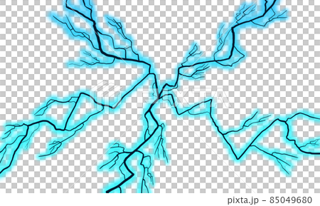 黒い雷の閃光 青 のイラスト素材