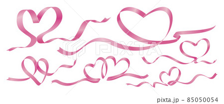 Heart ribbon on white background Valentines day vector illustration Heart ribbon on white background Valentines day vector illustration 85050054