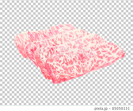 水彩で描いた霜降り牛肉のイラスト 水彩で描いた霜降り牛肉のイラスト 85050131