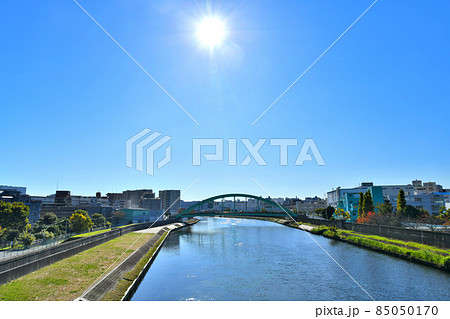 長後さくら橋／新河岸川より下流／新河岸橋方面を望む(東京都板橋区)【2021.11】 85050170