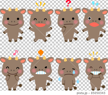 Cow character illustration set Cow character illustration set 85050343