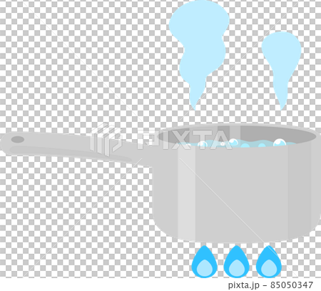Hot water boiling in a gas-fired pot 85050347