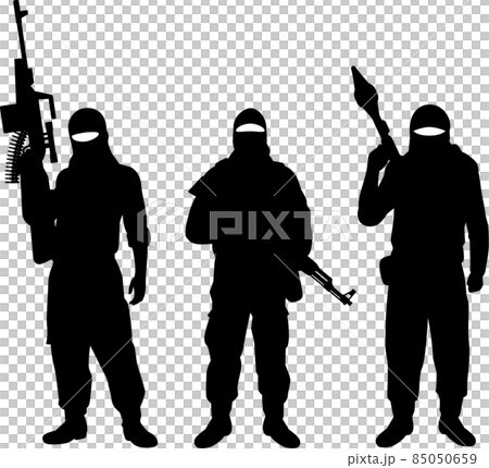 剪影 恐怖分子 矢量 85050659