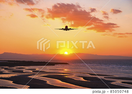 大分県・真玉海岸の美しいサンセット風景 85050748