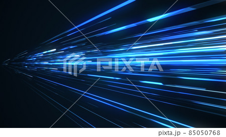 Digital Technology Stream Super Fast Speed Lines From Far Side Background 85050768