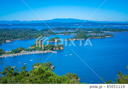 松島四大観　壮観・大高森の景色（宮城県東松島市） 85051119