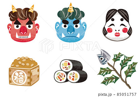 節分イラストアイコンセット 節分イラストアイコンセット 85051757