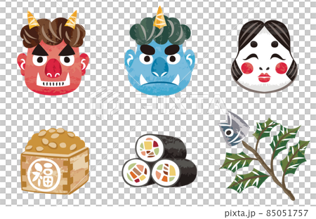 節分イラストアイコンセット 節分イラストアイコンセット 85051757