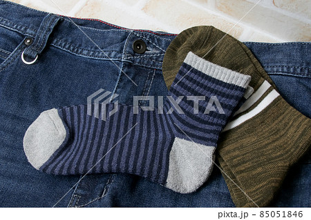 ソックス, 靴下, 衣類,ジーパン、ズボン、生活用品,デニム,衣服, ファッション, 服, 衣料品 85051846