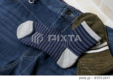 ソックス, 靴下, 衣類,ジーパン、ズボン、生活用品,デニム,衣服, ファッション, 服, 衣料品 85051847