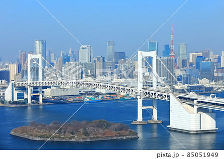【東京都】お台場からの眺め(レインボーブリッジ) 【東京都】お台場からの眺め(レインボーブリッジ) 85051949