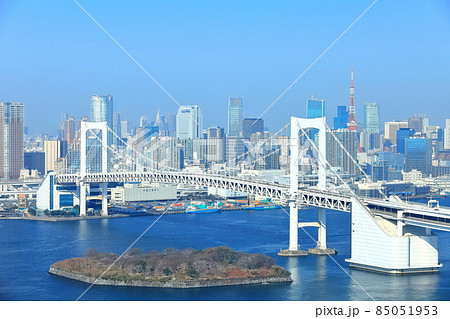 【東京都】お台場からの眺め(レインボーブリッジ) 【東京都】お台場からの眺め(レインボーブリッジ) 85051953