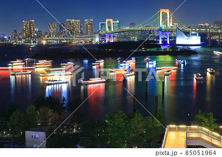 【東京都】レインボーブリッジ スペシャルライトアップ（屋形船銀座） 85051964