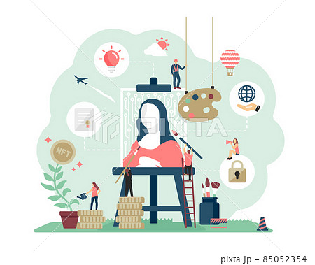 NFT (Non Fungible Token) アート / デジタルアート コンセプトイラスト 85052354