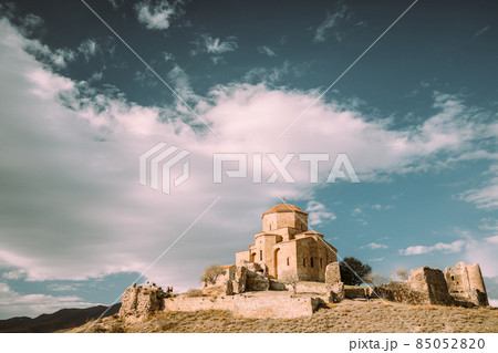 Mtskheta, Georgia. Jvari, Georgian Orthodox Monastery, World Heritage By UNESCO Ancient Temple Mtskheta, Georgia. Jvari, Georgian Orthodox Monastery, World Heritage By UNESCO Ancient Temple 85052820