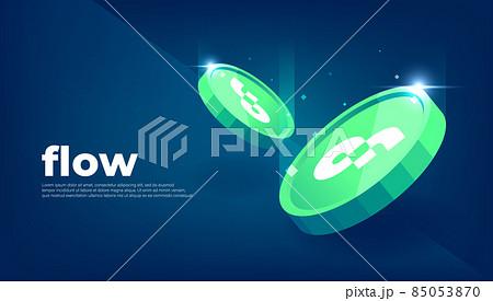 FLOW coin banner. FLOW coin cryptocurrency concept banner background. FLOW coin banner. FLOW coin cryptocurrency concept banner background. 85053870