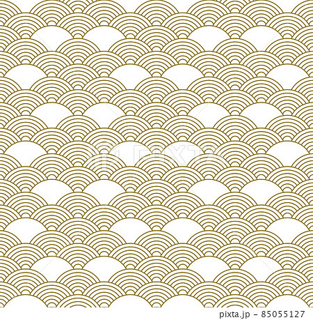Seamless Geometric Pattern. Japanese Waves. Radial Lines. 85055127