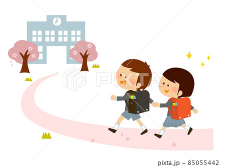 小学校に行く一年生の子供たち 小学校に行く一年生の子供たち 85055442