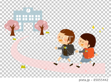 小学校に行く一年生の子供たち 小学校に行く一年生の子供たち 85055442