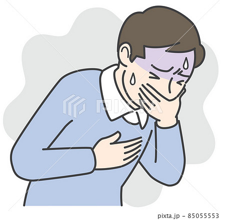 気持ち悪くて吐きそうな男性 85055553