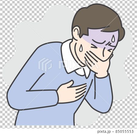 気持ち悪くて吐きそうな男性 85055553