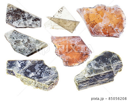 set of common mica sheets cutout on white 85056208
