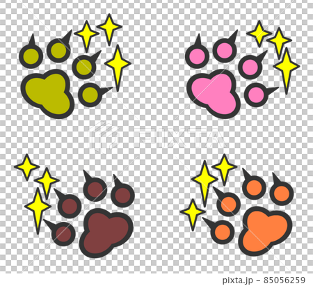 Paw illustration of a dangerous animal that threatens with sharp claws 85056259