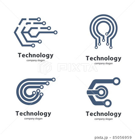 Circular technology circuit icon logo Circular technology circuit icon logo 85056959