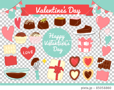 Hand drawn illustrations of chocolates and sweets for Valentine's Day Hand drawn illustrations of chocolates and sweets for Valentine's Day 85058860