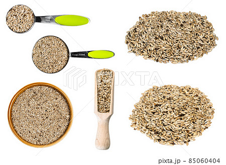 set of unhulled scagliola canary seeds cutout set of unhulled scagliola canary seeds cutout 85060404