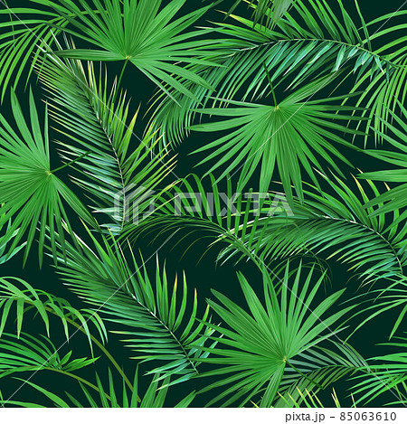 Seamless tropical motif with leaves 85063610