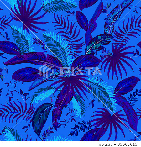 Seamless tropical motif with leaves 85063615