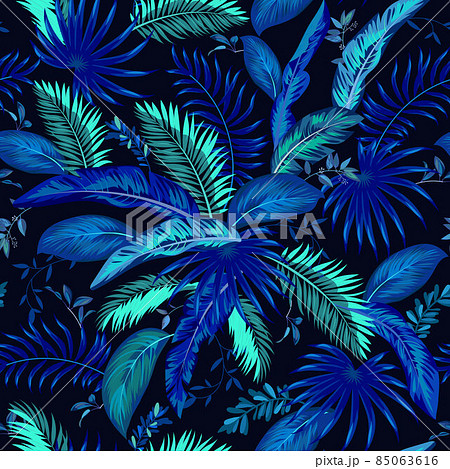 Seamless tropical motif with leaves Seamless tropical motif with leaves 85063616