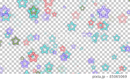 CGスター　多数のカラフルなスターの背景素材 85065069