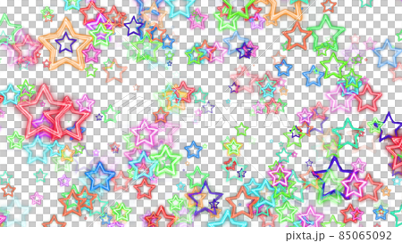 CGスター　多数のカラフルなスターの背景素材 85065092