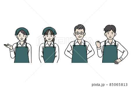 スーパーの店員 店長 パート アルバイト スタッフ 従業員 仕事 エプロン姿の男女 笑顔 スーパーの店員 店長 パート アルバイト スタッフ 従業員 仕事 エプロン姿の男女 笑顔 85065813